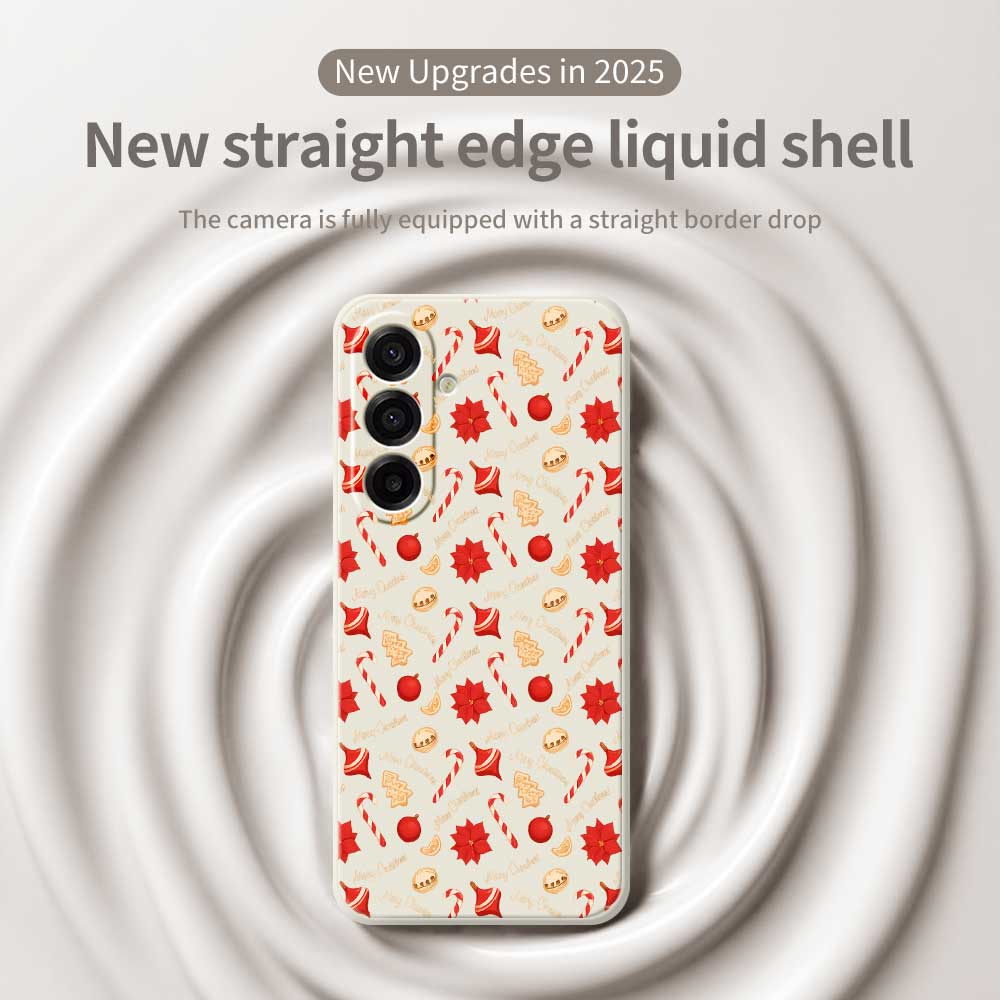 For Samsung Galaxy A17 5G Case Christmas Candy Pattern Printing Straight Edge TPU Phone Back Cover