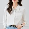 Women Blouses Shirts 2025 Spring Long Sleeve Women Blouse Shirt Turn Down Collar White Chiffon Blouse Shirt Women Tops J829