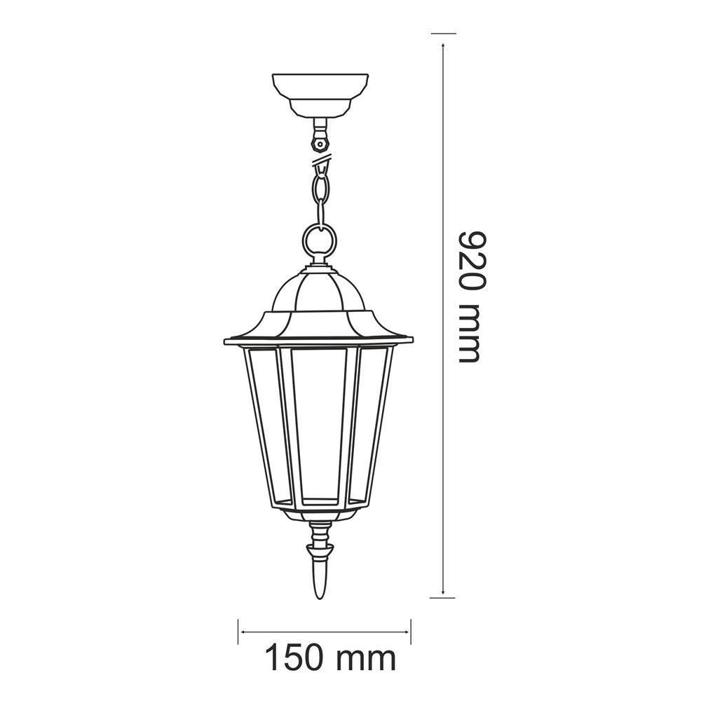 Lampa Ogrodowa Wisząca Retro Liguria E27 Ip43 Czarna Goldlux 202161