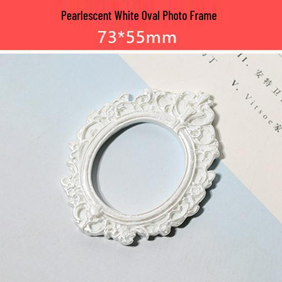 Retro Cream Glue Epoxy Resin Miniature Photo Frame DIY Dollhouse Accessories