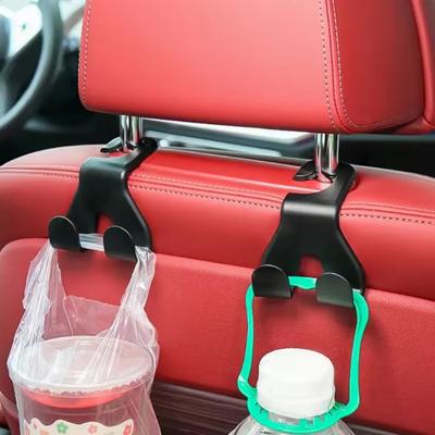 2 Stück-Auto Rücksitz Doppelkopf Aufbewahrungshaken Auto Sitz Kopfstütze Hänger Handtaschen Handyhalter Organizer Haken Clip Dekor Auto Gadget