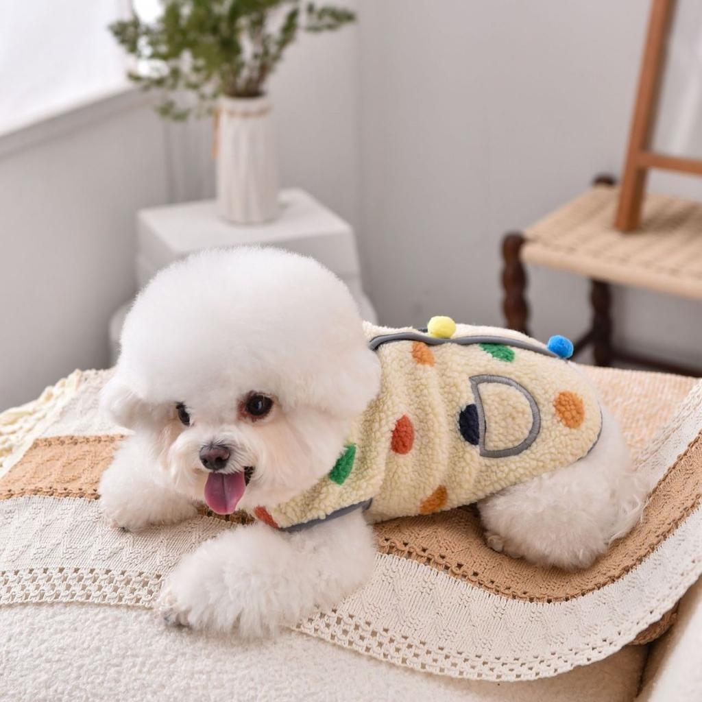 Pet Clothing for Autumn Winter Lamb Wool Vest for Warmth Small Medium-sized Dog Schnauzer Teddy Coat Puppy Clothes