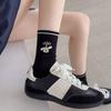 Female Autumn Cotton Polka Dot Striped Cartoon Puppy Cute Preppy Air Breathable Mid Tube Pile Socks