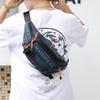 Marsupio da Uomo Cintura Borsa da Corsa Nylon Impermeabile Multiuso Viaggio Sport Maschile Monospalla Petto Marsupio Hip Bag