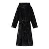 Faux Fur Long Coats Women Hoodies Oversize Long Sleeve Button Lady Elegant Jacket with Belt Winter Warmer Female New Fashion