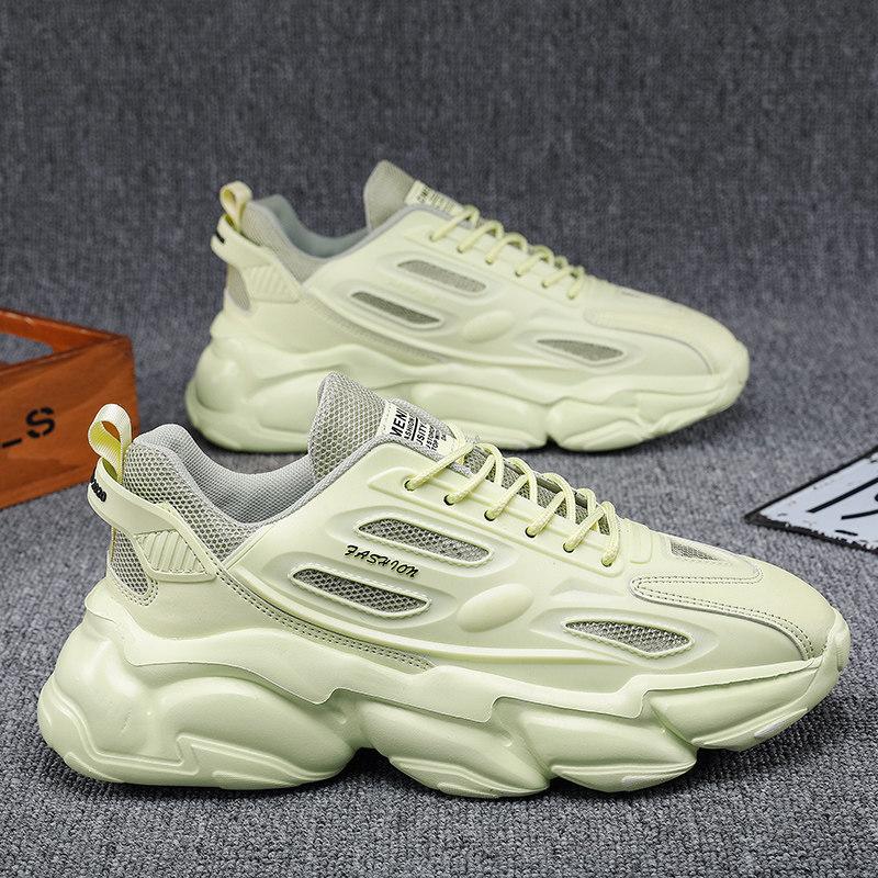 

Men s shoes summer 2025 new breathable thin platform dad shoes casual shoes running versatile sports shoes trendy shoes 44 лимонно-желтый