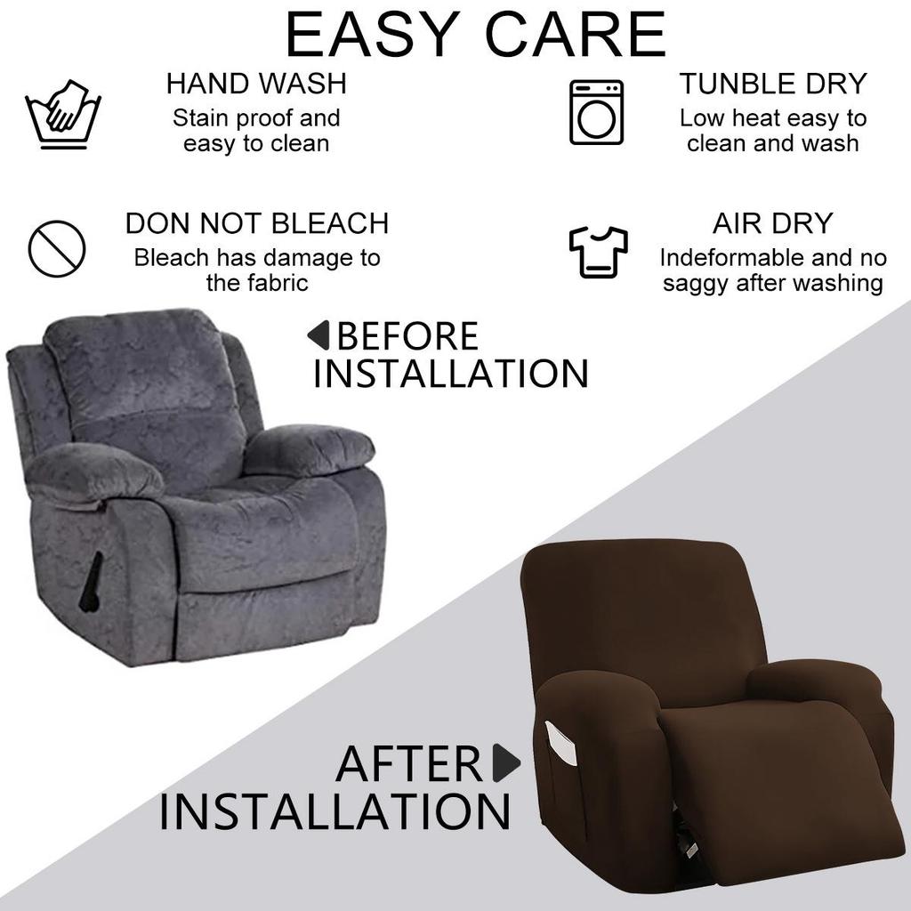 Elastic Waterproof Milk Silk Recliner Sofa Cover - Universal Fit