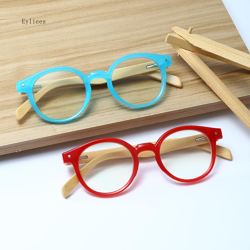 Retro Small Round Frame Elderly Reading Glasses High Definition Anti Blue Light Presbyopic Glasses Wooden Bamboo Glasses
