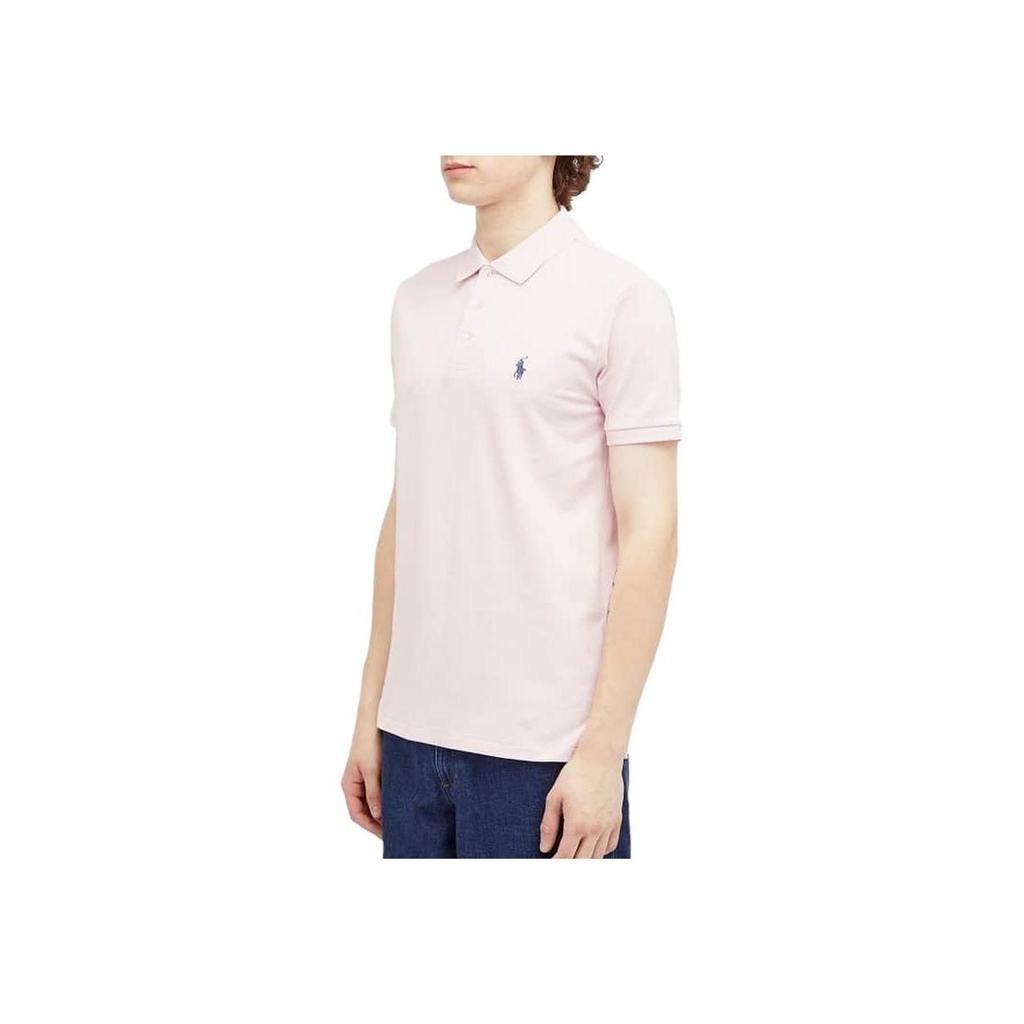 Polo Ralph Lauren Logo Brodat Mânecă Scurtă Tricou Polo Bărbați topuri Roz 710941439-005