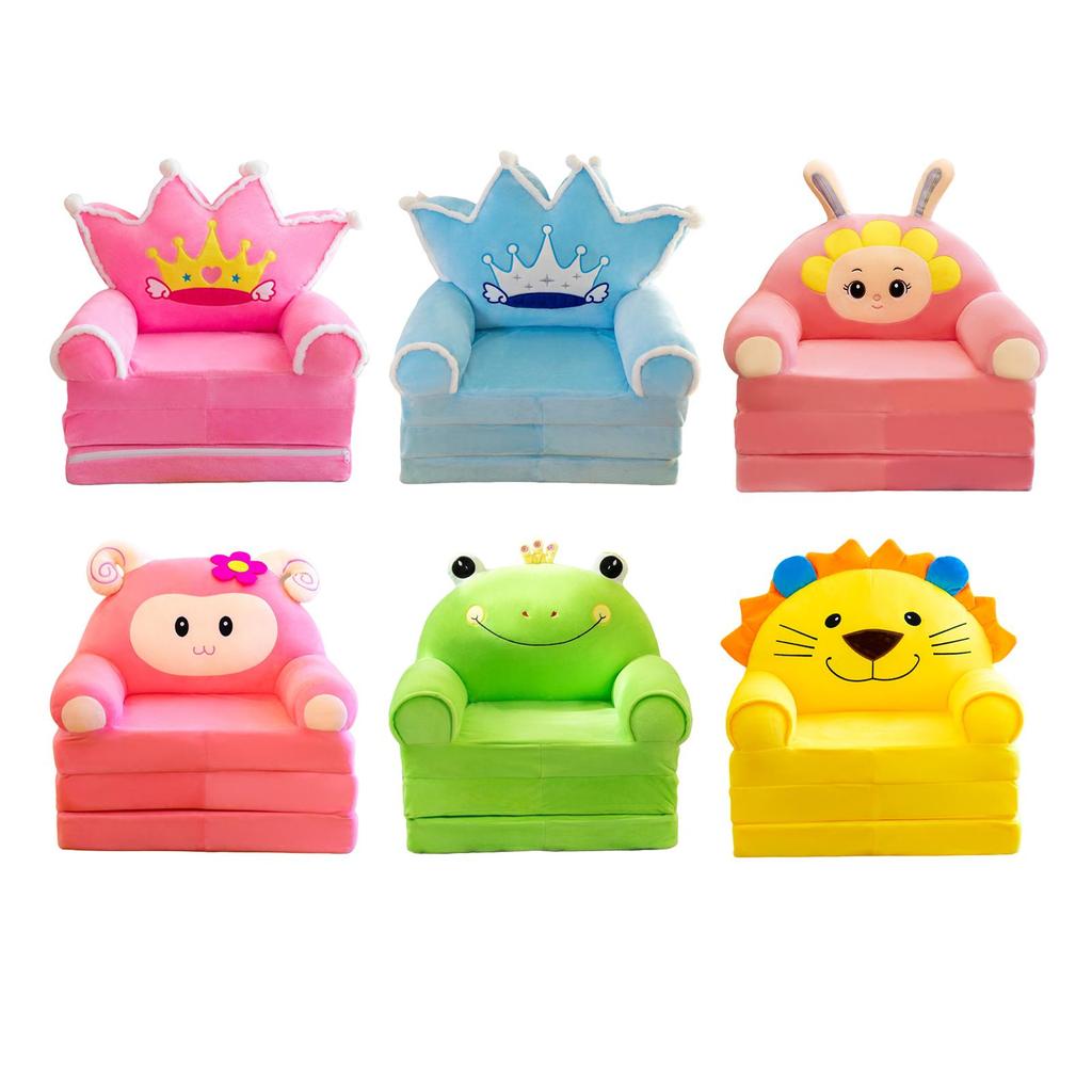 Boys Girls Cartoon Couch Chairs Cover Foldable Washable for Living Room Home