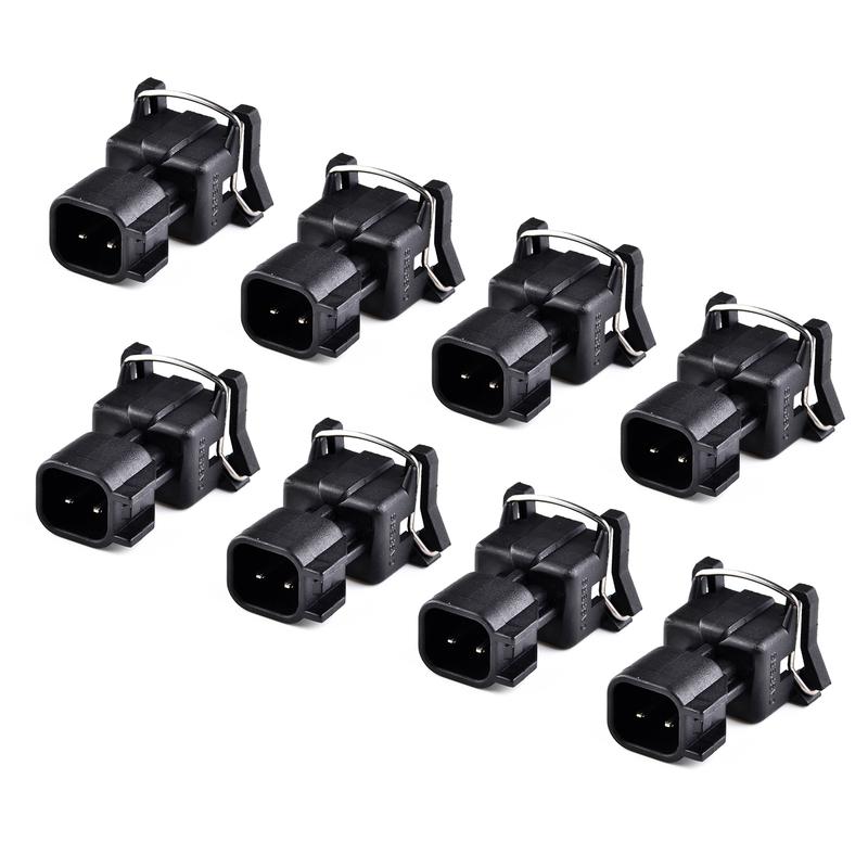 8 pieces Fuel Injector Connector Adapter EV6 to EV1 for USCAR LS2 LS3 LSX LS1 LT1 TPI, Replace for 756330708757