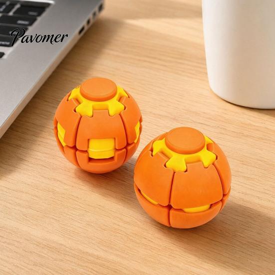Sensory Decompression Tool 3D Printed Press Ball Toy, Stress Anxiety Relief Fidget Spinner for Kids Toy Adults, Push And Spin Desk Home Office