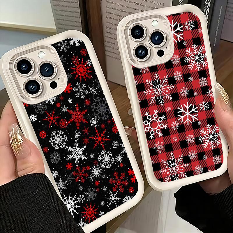 Snow Snowflake Winter Phone Case for iPhone 16 17 Air 16E 15 Pro Max 14 Plus 13 12 Mini Capa Soft Shell Silicone Funda