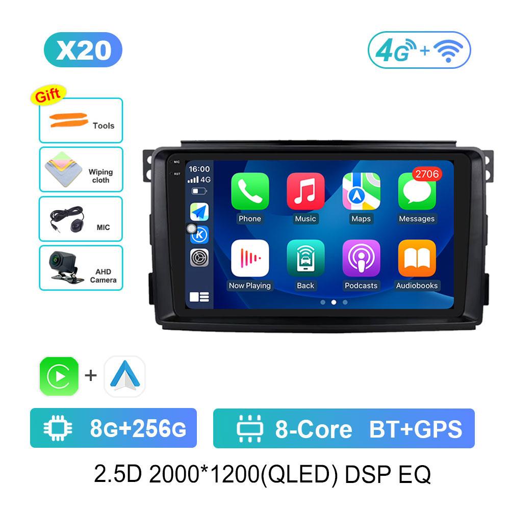 Android 14 Car Radio Multimedia Player for Mercedes Benz Smart Fortwo 451 2010 - 2015 GPS Navigation WiFi HD Screen Auto Tools