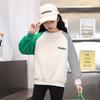 Girls Striped Block Sweatshirt Casual Loose Cartoon Top For Spring Autumn Middle Big Kids Fashion Long Sleeve Shirt