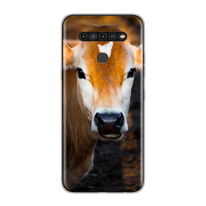 Cute Animal Cow For LG V60 V50S V50 G8X G8S G8 G7 ThinQ 5G K61 K51S K41S K30 K20 Q60 Q9 Soft Phone Case