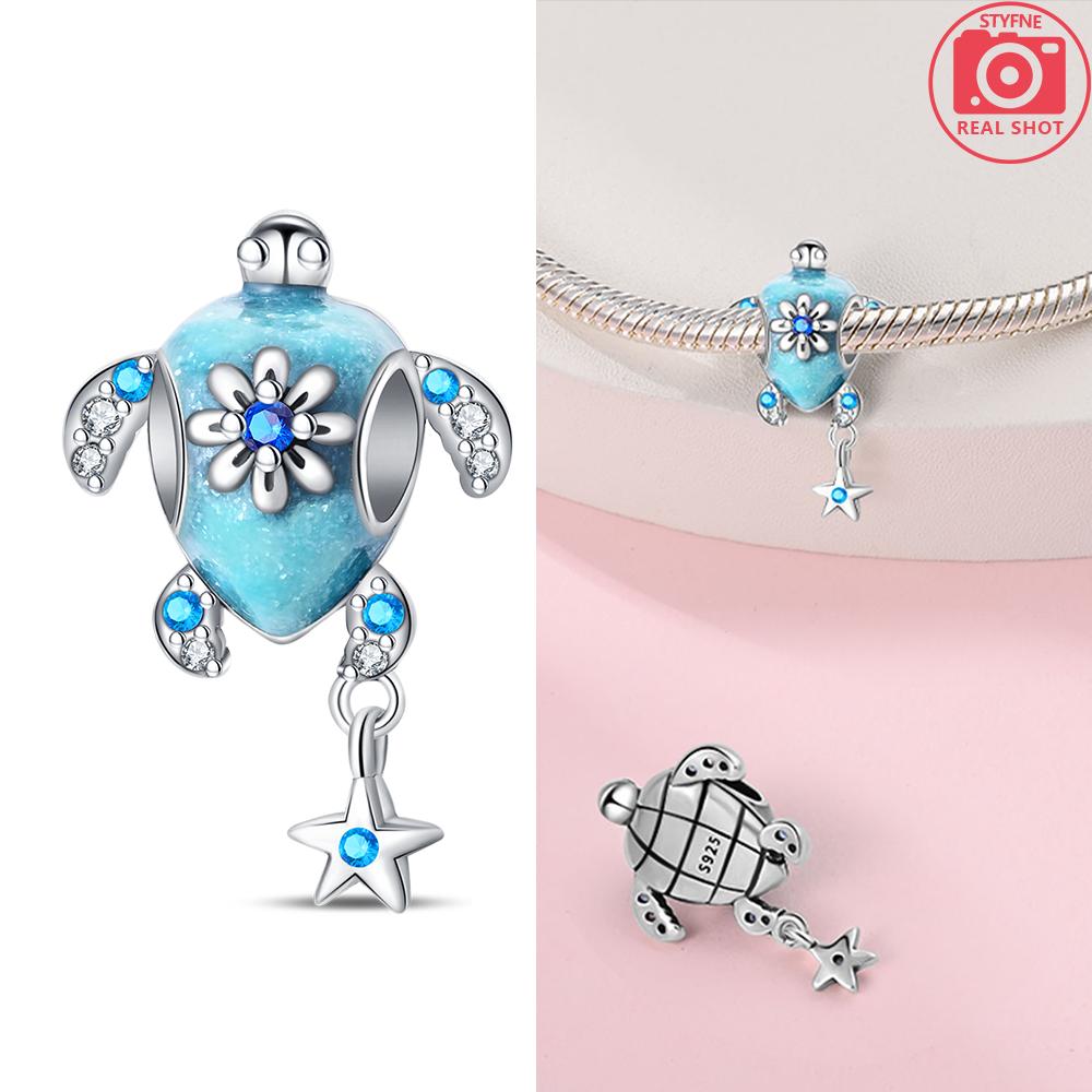 Copper Ocean World Series Sea Blue Turtle Starfish Crab Octopus Charms Bead Fit Bracelet Diy Jewelry Gift