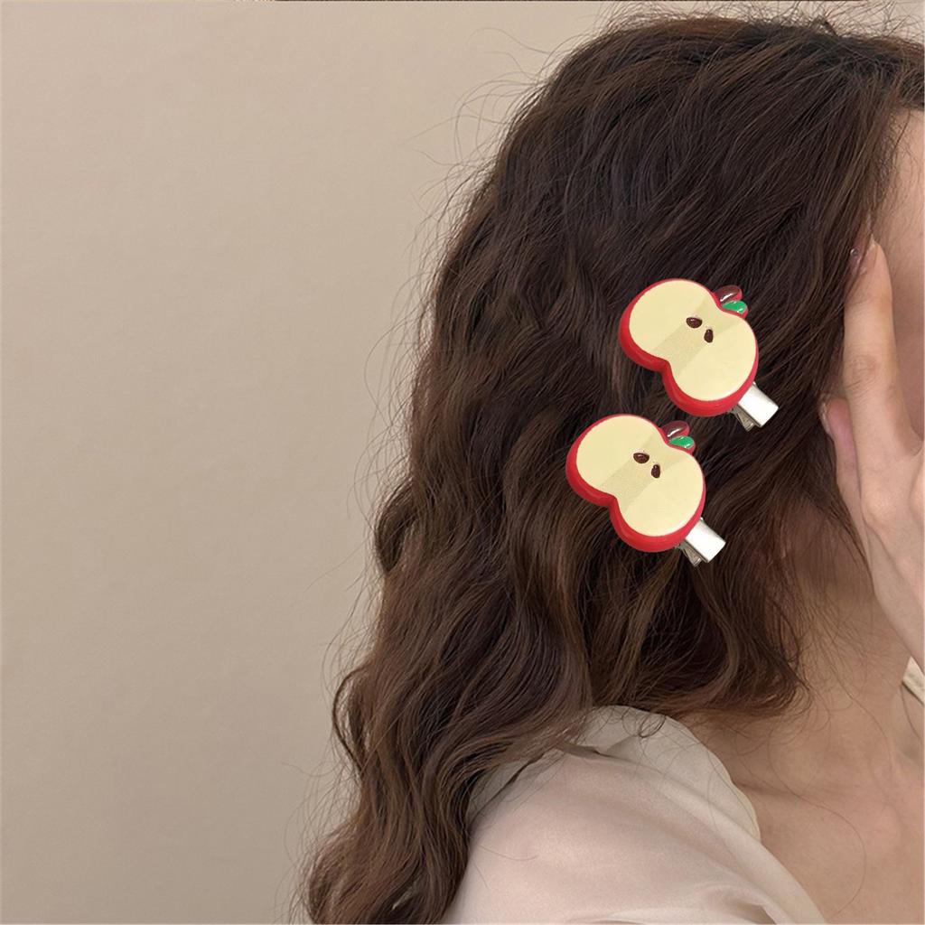 2pcs Fruit Hair Barrettes Styling Accessories Comfortable Wear HairClip for Girls Teens Everyday Wear All Matching