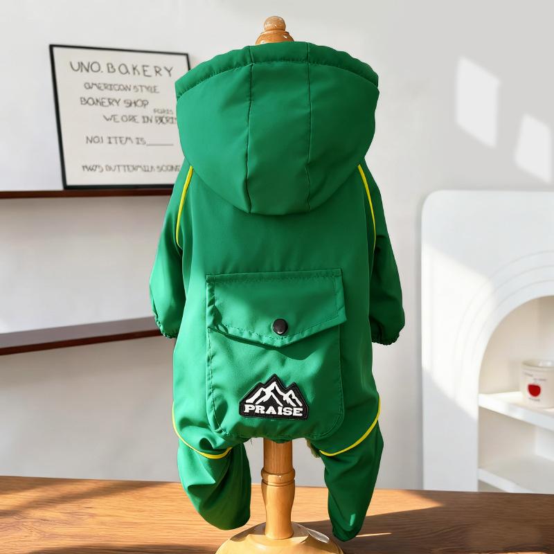 

Водонепроницаемый и ветрозащитный Водонепроницаемость Прочный толстый флисовый пальто для домашних животных (собаки, кошки), Четырехногая одежда S лес зеленый