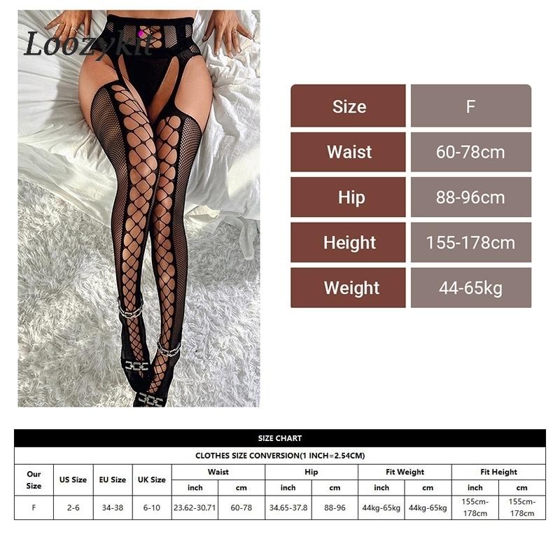 Sexy Fishnet Stockings For Sex Mesh Transparent Underwear Women's Nylon Thigh High Stockings With Garters Open Crotch