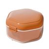 Invisible Orthodontic Retainer Storagecase Denture Cleaning Handy Oral Braces Storage Box 2 Layer Sealed Denture Cleaner Box