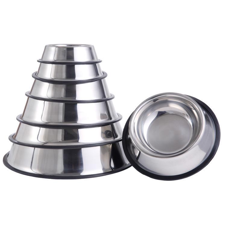 Stainless Steel Non-Slip Pet Bowl - Drop-Resistant with Paw Print Design, Available In Multiple Sizes