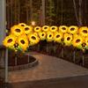 Solar Simulation Flower Lamp, Outdoor Decoration with 3 LED Sunflower Yellow Flower Lamp, Suitable for Courtyard, Villa, Lawn, Garden