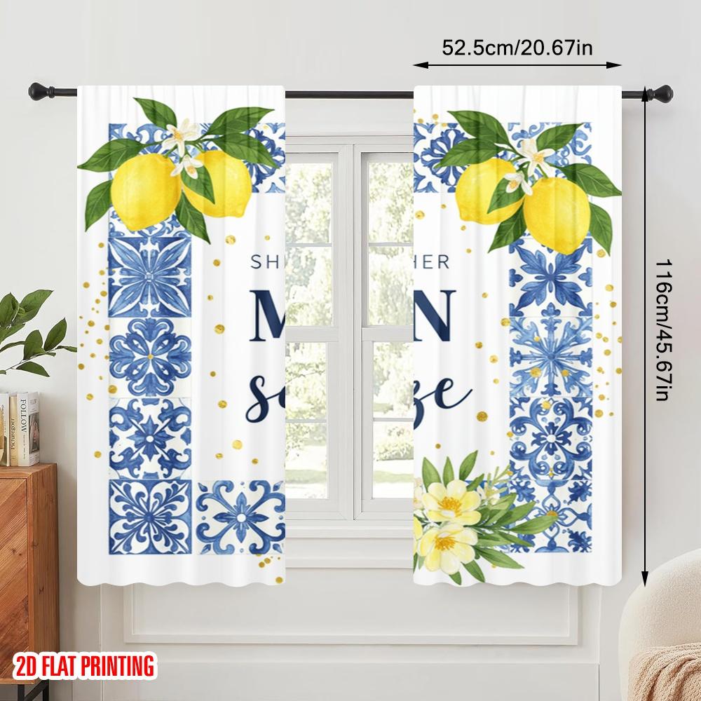2pcs 2D flat printing Window Curtains She Found Her Main Squeeze_a Fabric Without Electricity Family Party Use for Photo Booths