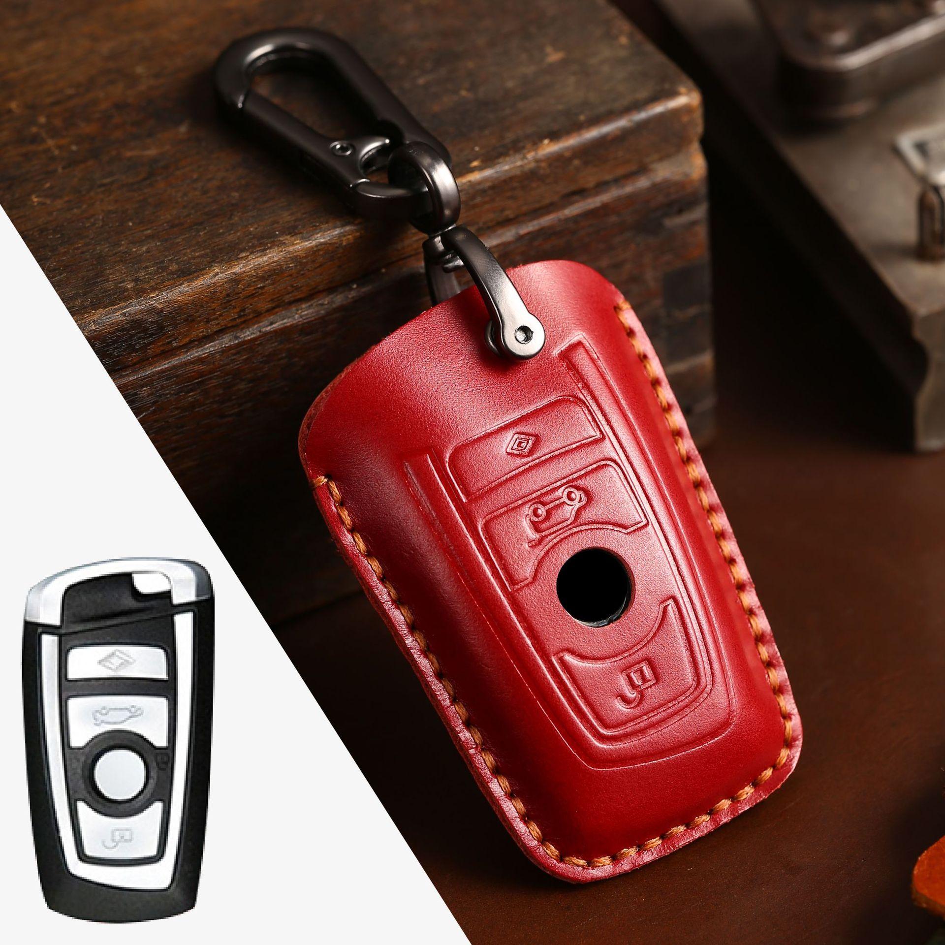 

Suitable for BMW key cover 3 series 5 series X3 first layer cowhide purely handmade leather car key cover