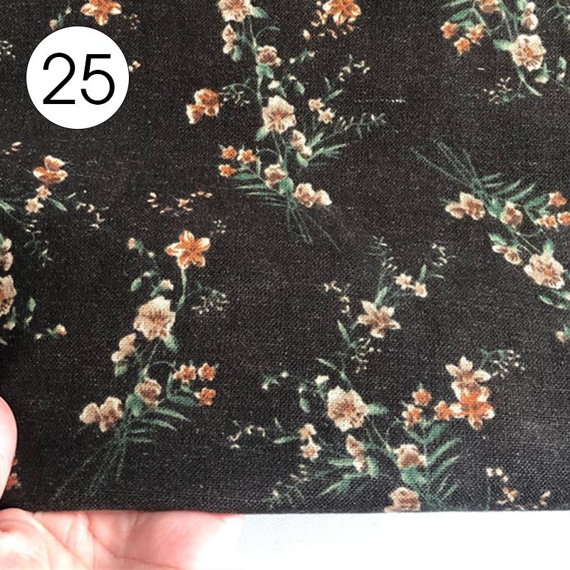 100x145cm Pastoral Style Small Floral Printed Fabric Retro Cotton Linen Fabric For Sewing Clothes Tablecloth DIY Patchwork