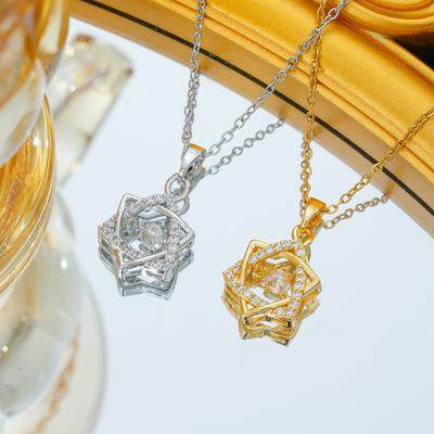 Hexagram Necklace Light Luxury Niche Design Female Collarbone Chain Accessories