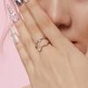 Stylish Adjustable Womens Heart Shaped Ring Featuring Unique Geometric Elements
