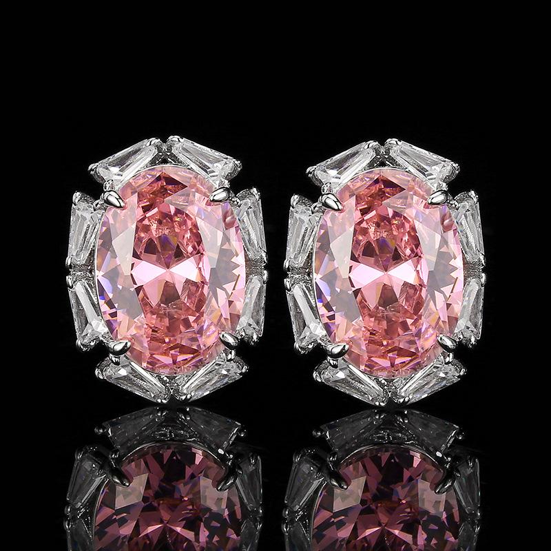 

New Set Of Necklaces Rings Earrings Luxurious Fashionable Retro High-end Rose Pink Women s Cross-border Factory Goods