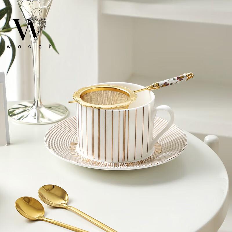 WOOCH Golden Light Ceramic Cup & Saucer Gift Set