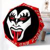 KISS Rock and Roll Naklejka na twarz Naklejka Parasol, Przenośny Kompaktowy Parasol Trójzłożony dla Mężczyzn i Kobiet Prezent