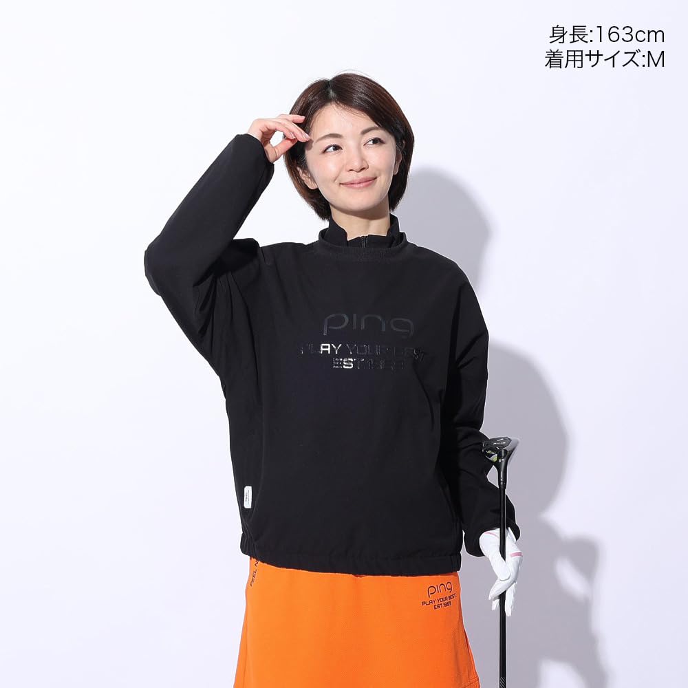 2WAY full zip blouson antibacterial and Golf outerwear LL [Pin Apparel] Women's (removable sleeves, deodorizing) / / 622-4120200 010_Black