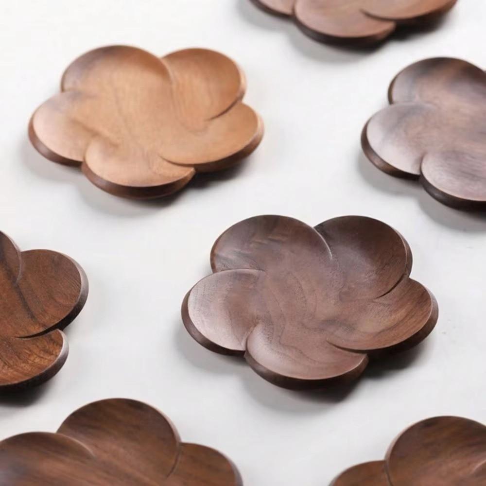 Flower Shape Cup Mat Heat Resistant Tea Cup Pad New Wooden Coaster  Home Decor