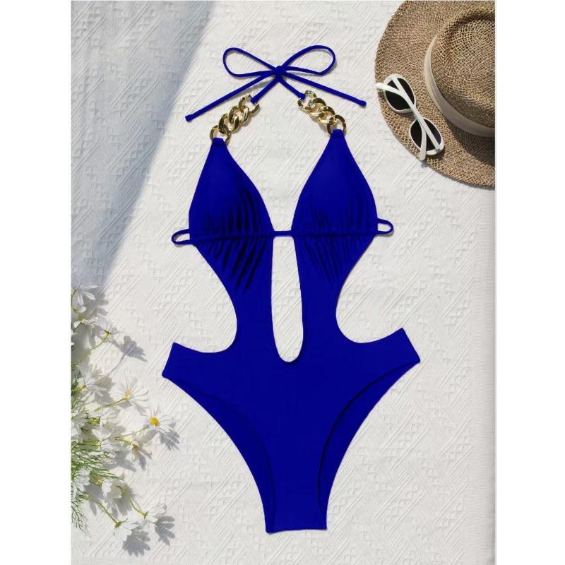 Women S One Piece Swimsuit Hollow Out Backless Tie Up Bikini