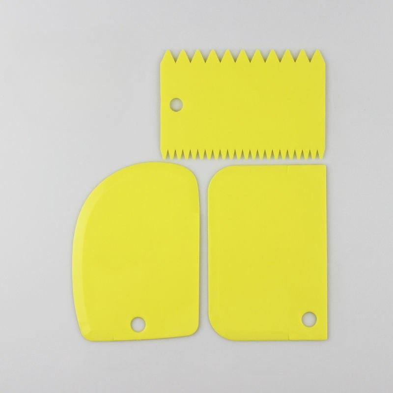 

3pcs / Set Dough Cutter Cake Bread Slicer Baking Pasty Tools Scraper Cake Blade Silicone Spatula жёлтый