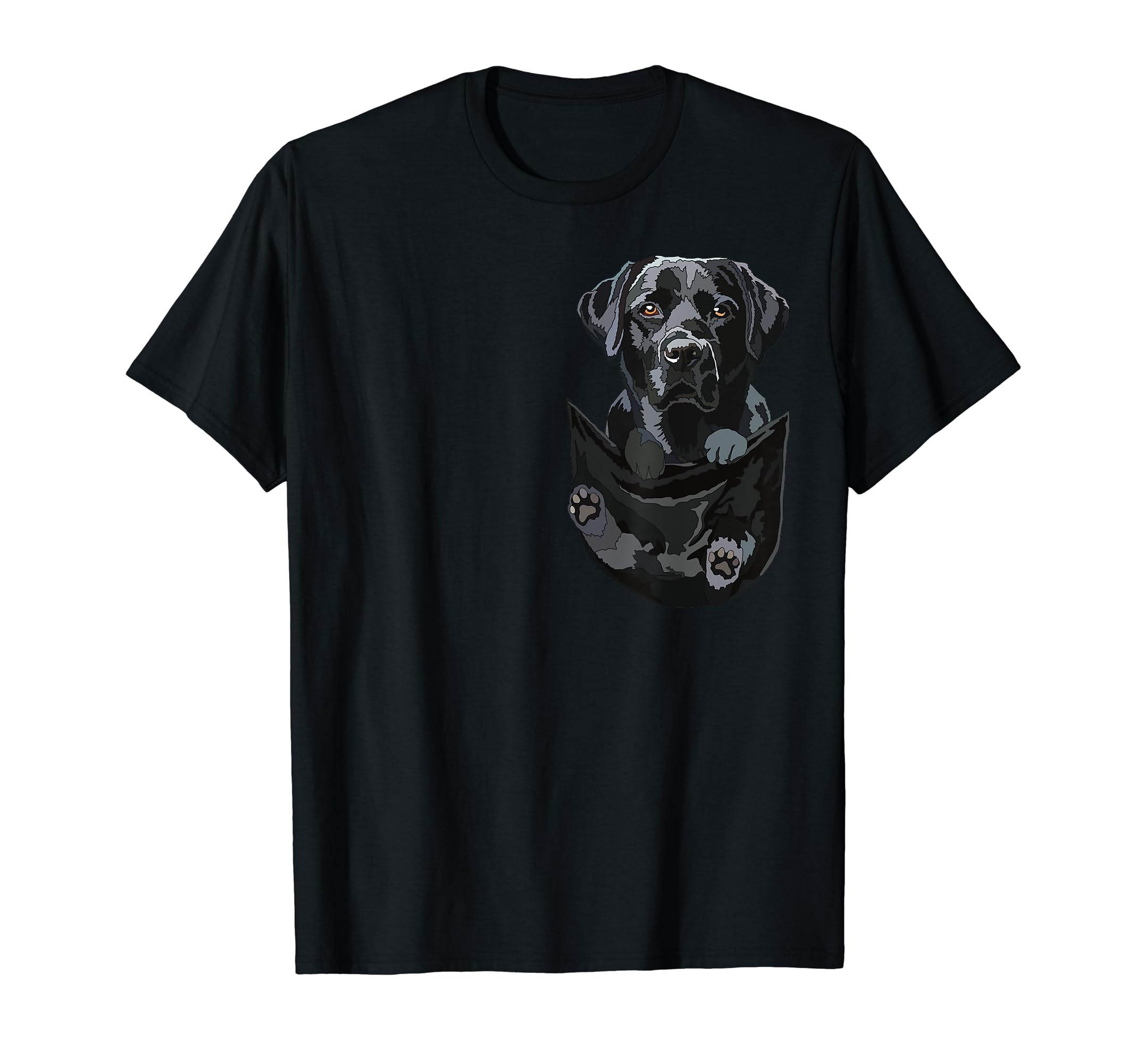 

Labrador Black Retriever with Pocket Funny Black Lab Mom Dad T-Shirt