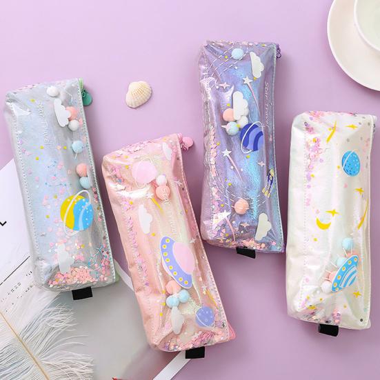 Pencil Case Rectangular Waterproof Stationery Bag with Multiple Compartments Pencil Pouch for Pens Erasers Rulers School Office Supplies