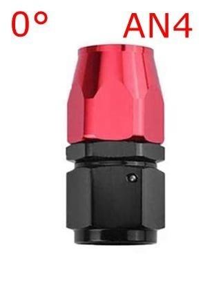 Universal AN4/AN6/AN8/AN10/AN12 Straight 0 45 90 Degree Oil Fuel Swivel Hose End Fitting Oil Hose End Adaptor Kit Black Red