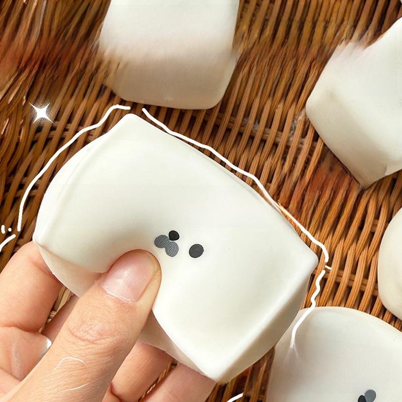 Taba Squshy Creative Novel Quirky Fun Cute Nilk Cube Seal Toy Kawaii Stress-Relief Finger Toy Slow-Rebound Sensory Toy Birthday