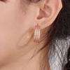 European & American INS Style Gold-Plated C-Shaped Double Wheat Ear Hoop Earrings - Trendy Titanium Steel Luxury Design for Women.