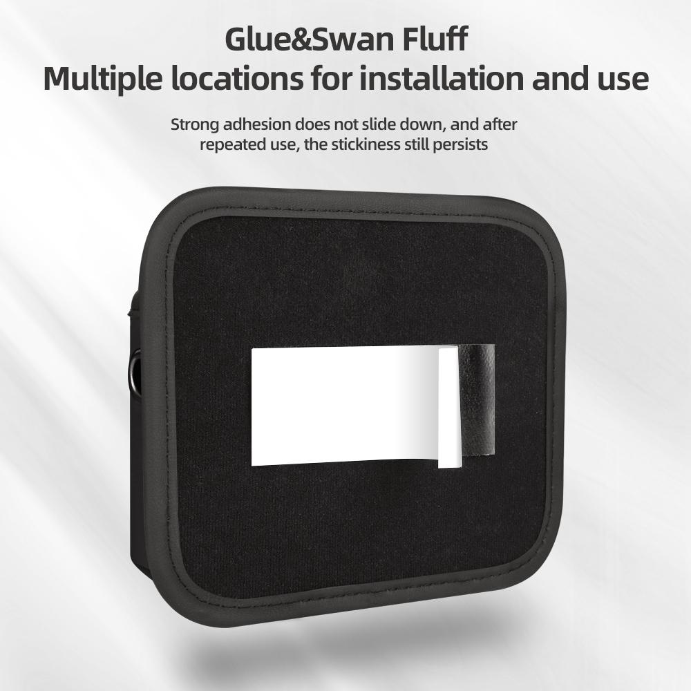 PU Leather Car Storage Bag Adhesive Multifunction Car Mobile Phone Key Storage Organizer Universal Auto Interior Accessories