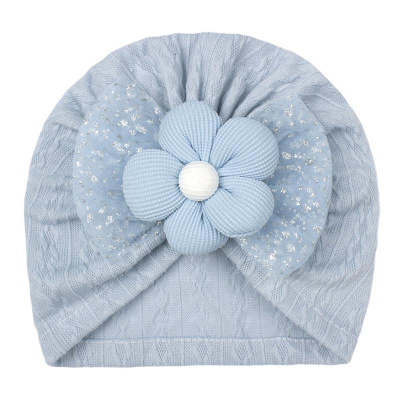 Spring new children's hats, bronzing mesh bow flower baby hats, cute baby hats