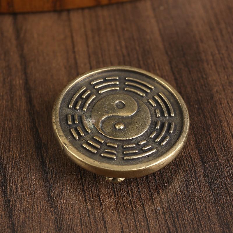 Messing Wende-Griffstück Tierkreis Ochse Büro-Schreibtisch Ornament Reines Kupfer Yin und Yang Tratsch Griffstück