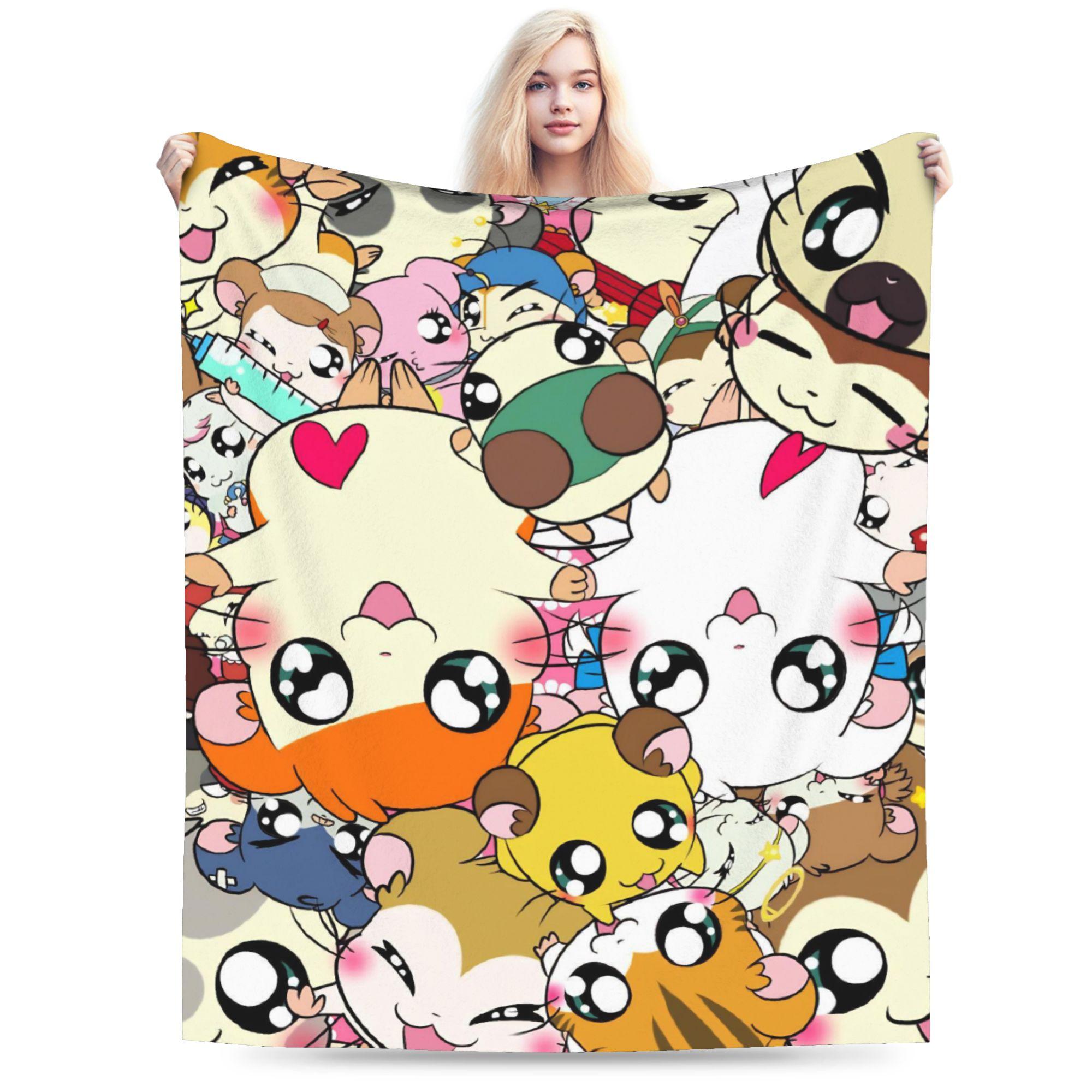 

Cute Hamtaro Plush Blanket Kids Flannel Throw Blanket For Couch Chair Soft Design Quality Bedspread Gift Idea 75cmx90cm