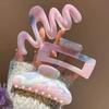 Pink Gradient Smudge Hair Clip Female Sweet Design Versatile Shark Clip Temperament Hair Accessories