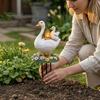 Garden Stake Decor Decorative Acrylic Duck Ground for Outdoor Decor, Weather Resistant 2D Flat Parent Cute Goose Family Figure And Child Yard